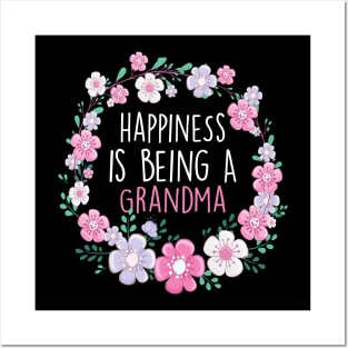 Happiness Is Being a Grandma Birthday Grandma Gift Posters and Art